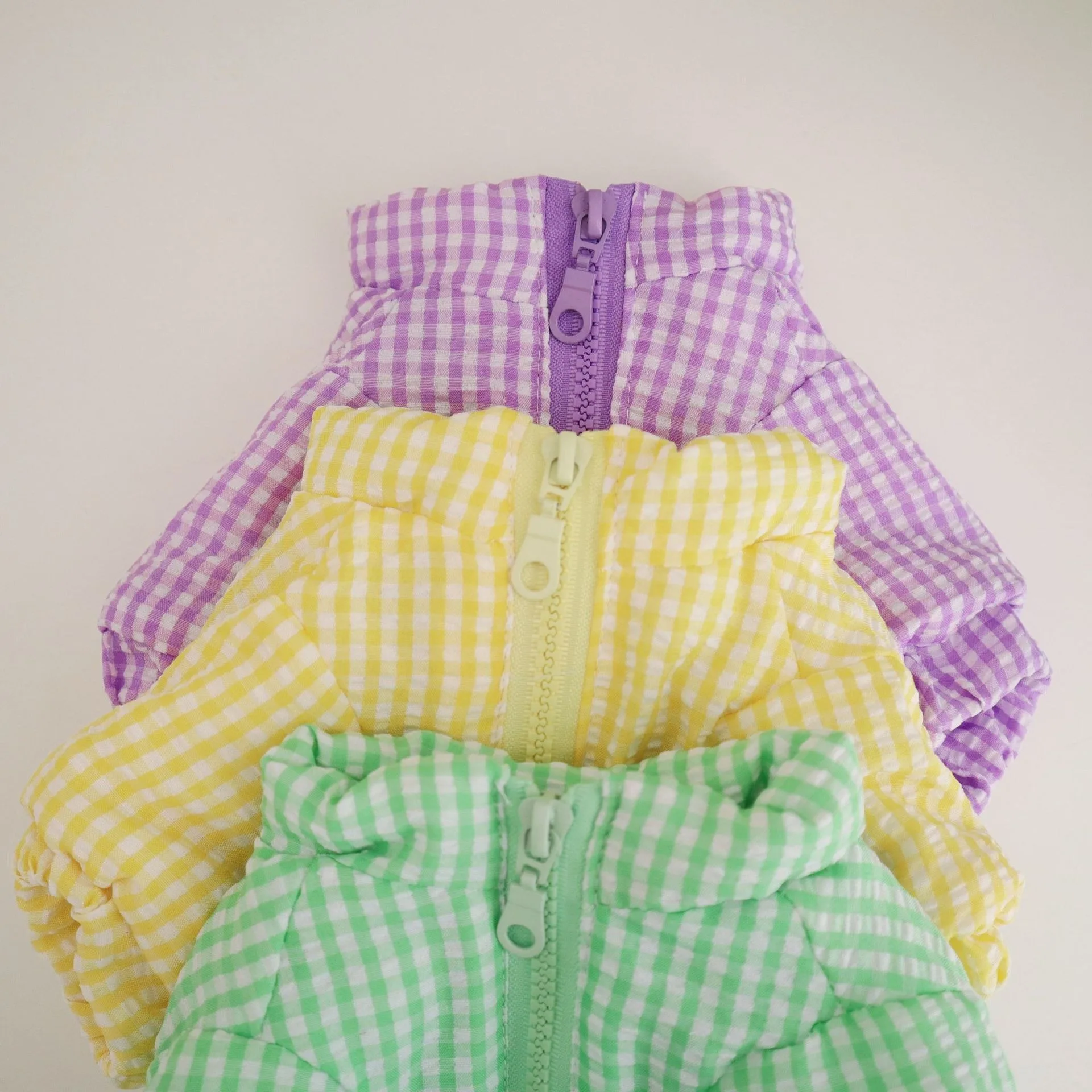 High quality pet clothing autumn and winter thick plaid pet cotton coat French bulldog pet clothes