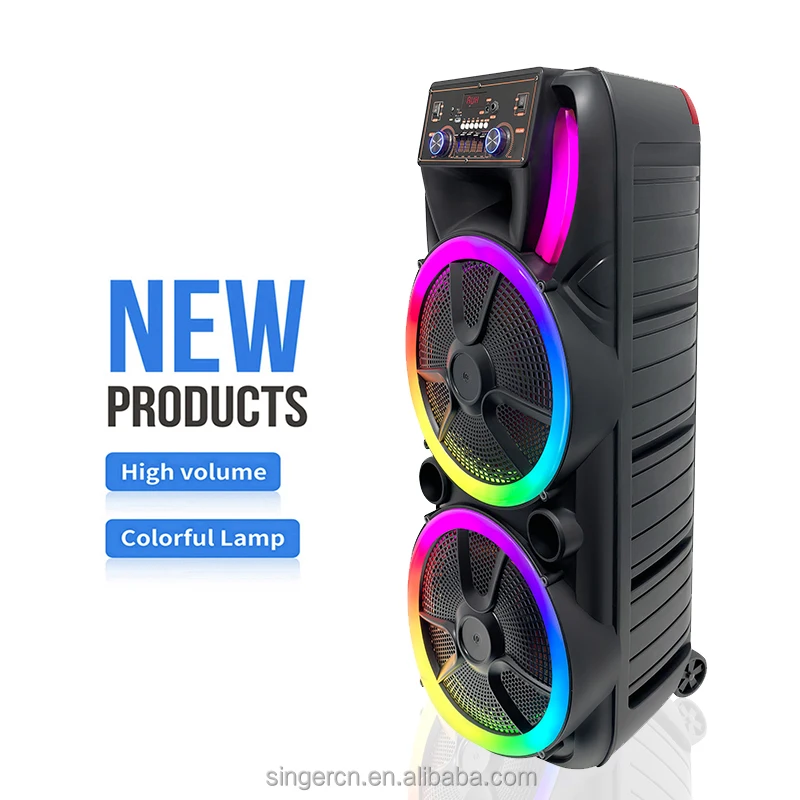 DR-1506 Новый PartyBox двойной 15-дюймовый свет партии светодиодный стерео беспроводной микрофон караоке Портативный Большой громкоговоритель уличный звук
