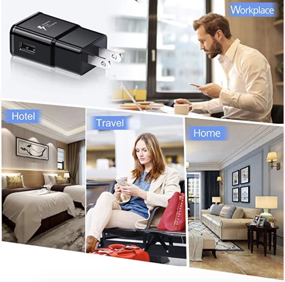  Cargadores для Samsung QC3.0 USB настенное быстрое зарядное устройство 5V 3A 18 Вт QC 3 0 быстрой