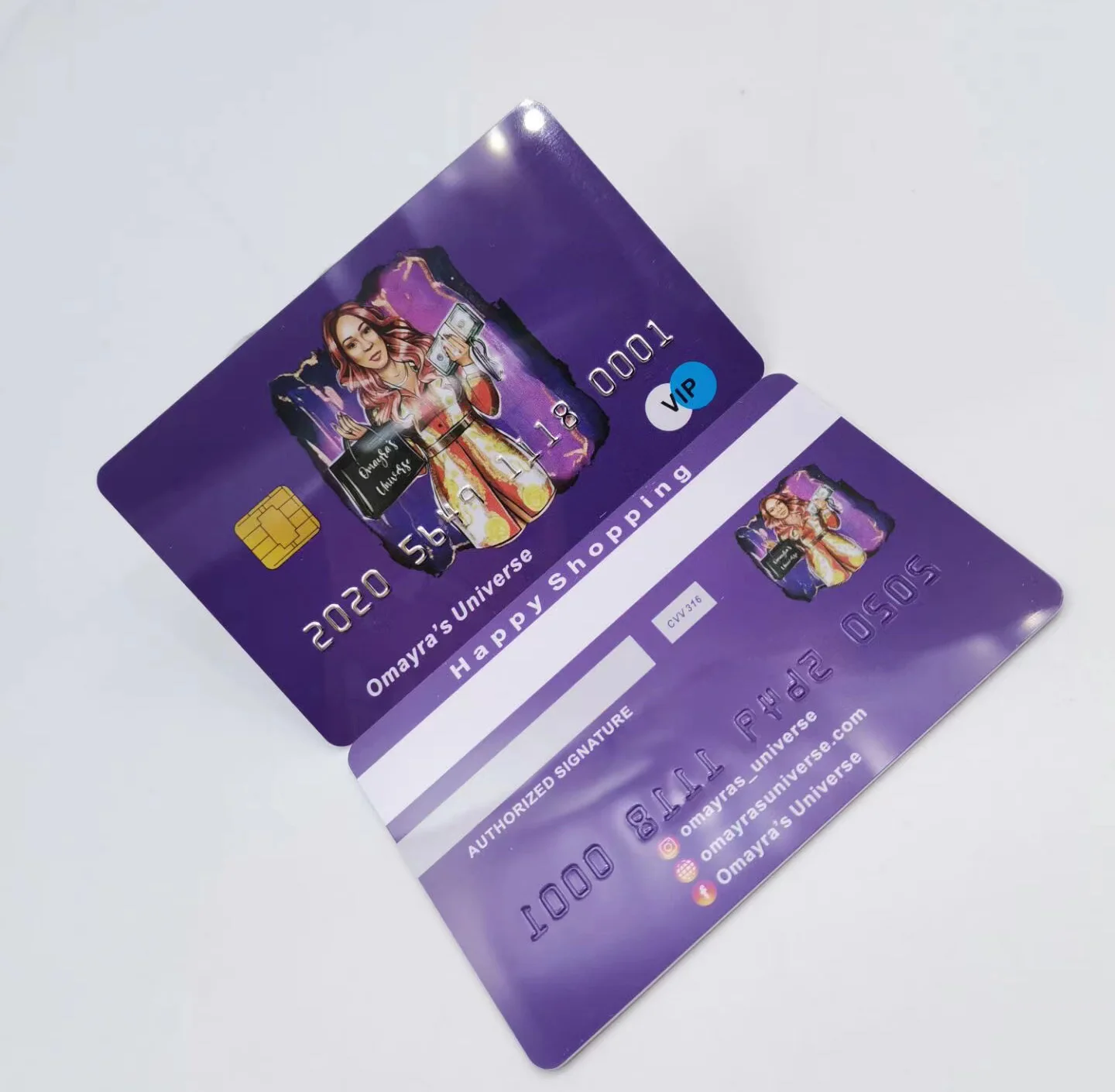 Custom vip membership card credit card zise embossed number pvc business card