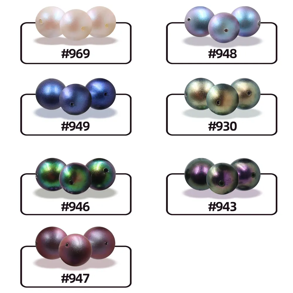 High Luster Iridescent Pearl Beads 5mm 6mm Magic Glass Beads Round Pearl For Jewelry Making