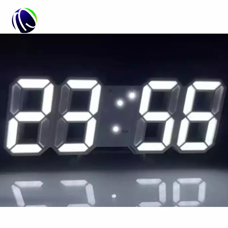 3D LED Wall Clock Remote Control Digital Timer Nightlight Watch Alarm Clock Office Home Living Room