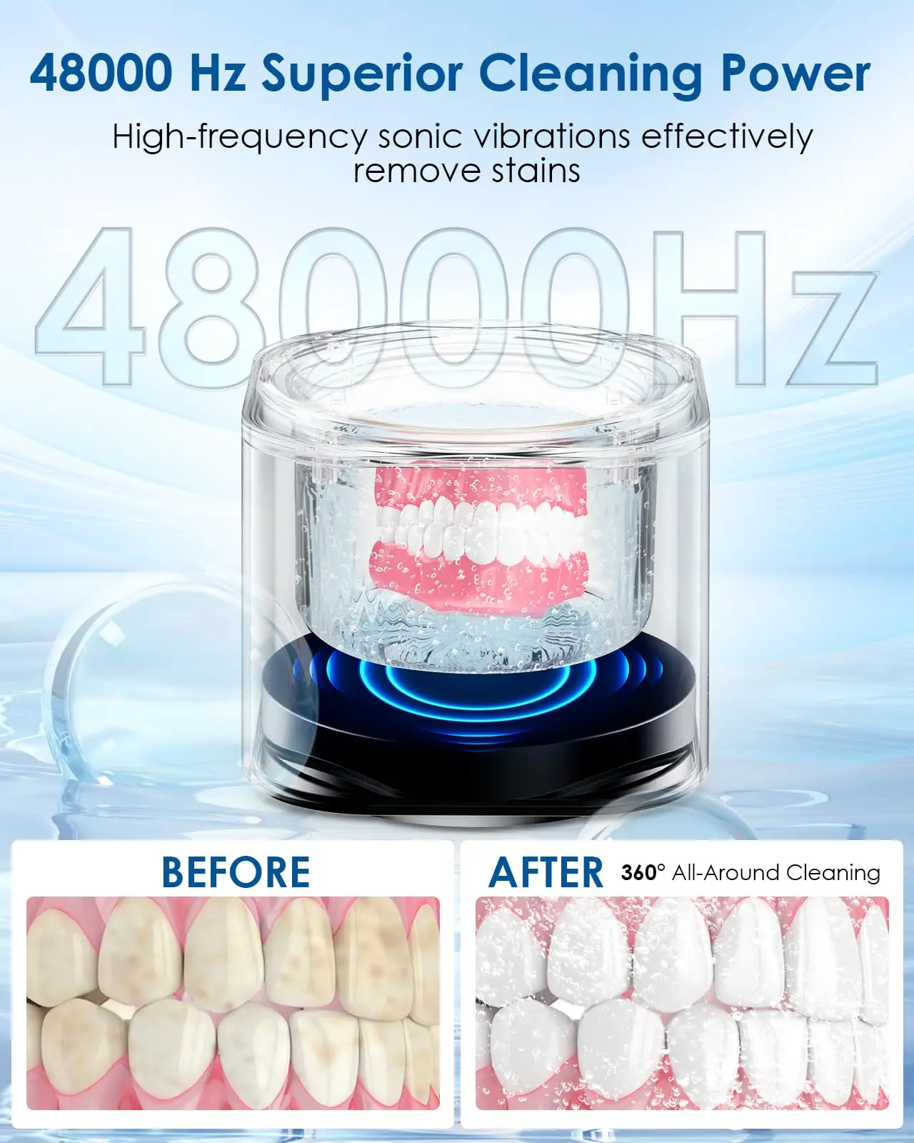 High Quality Of Bottom Price 350ML capacity uv ultrasonic denture cleaning machine for High-end people commonly use