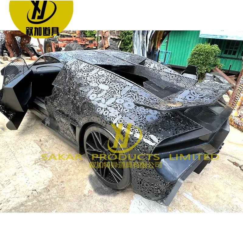 Large Modern Outdoor car  Recycled Metal Transform er Giant Robot Sculpture