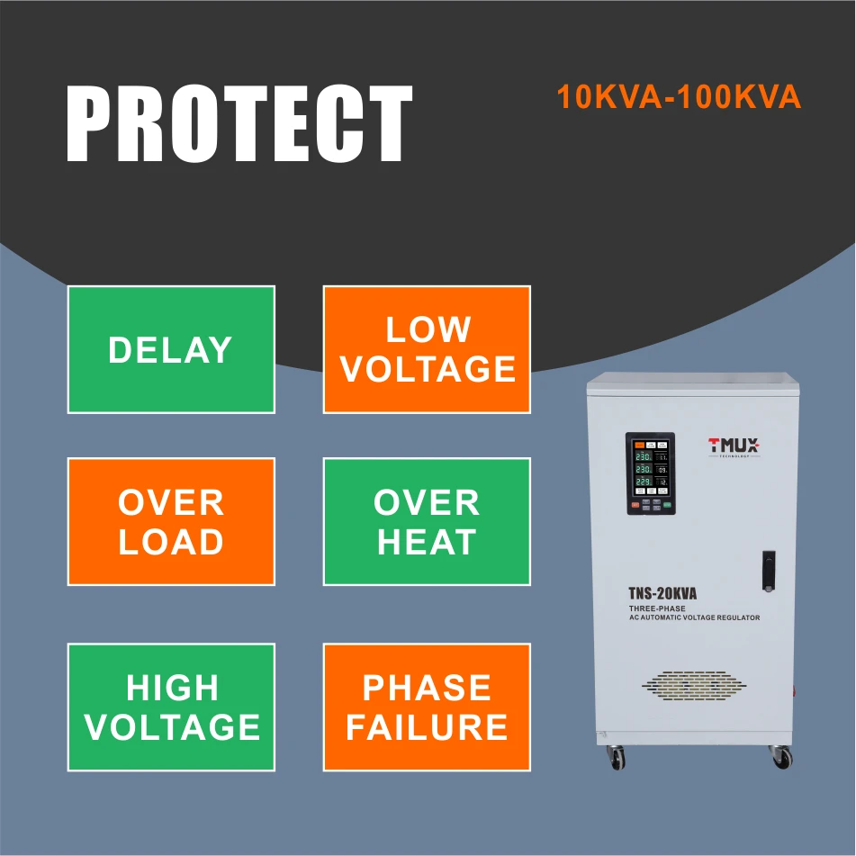 High efficiency AVR 30kva 380v three-phase 3 phase automatic voltage stabilizer alternator voltage regulator