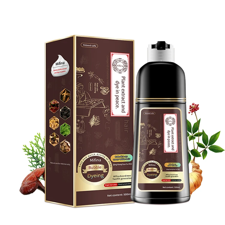 Factory wholesale black hair dye shampoo