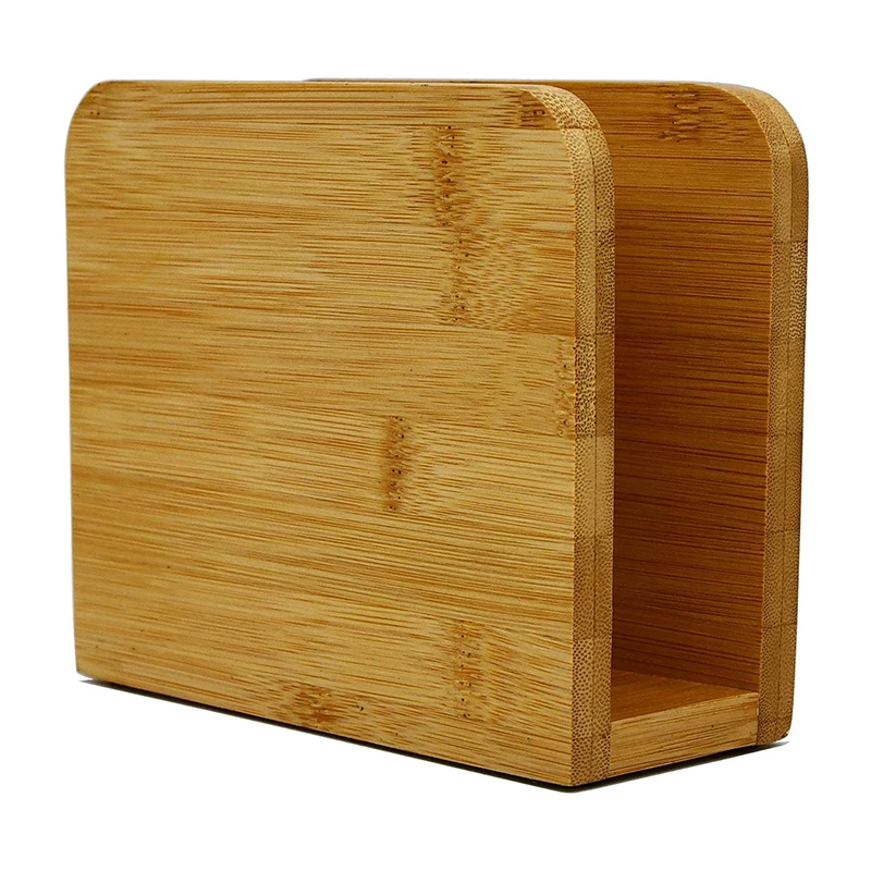 Custom Country Rustic Farmhouse Bamboo Napkin Holder Freestanding Tissue Dispenser for Kitchen