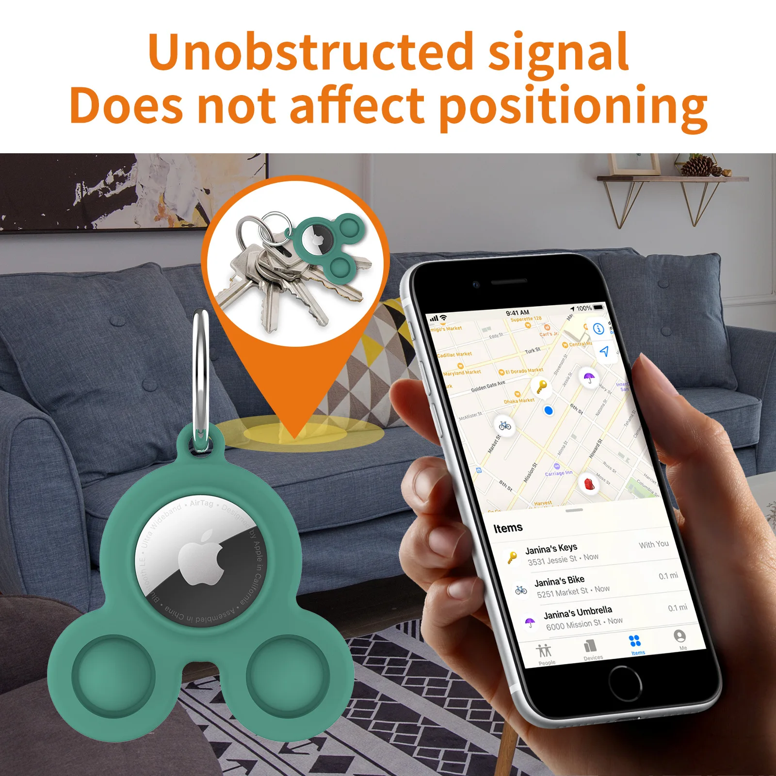 Pet tracking anti-lost elderly child guard baggage wallet key cellphone anti-lost soft silicone Protector Case key chain