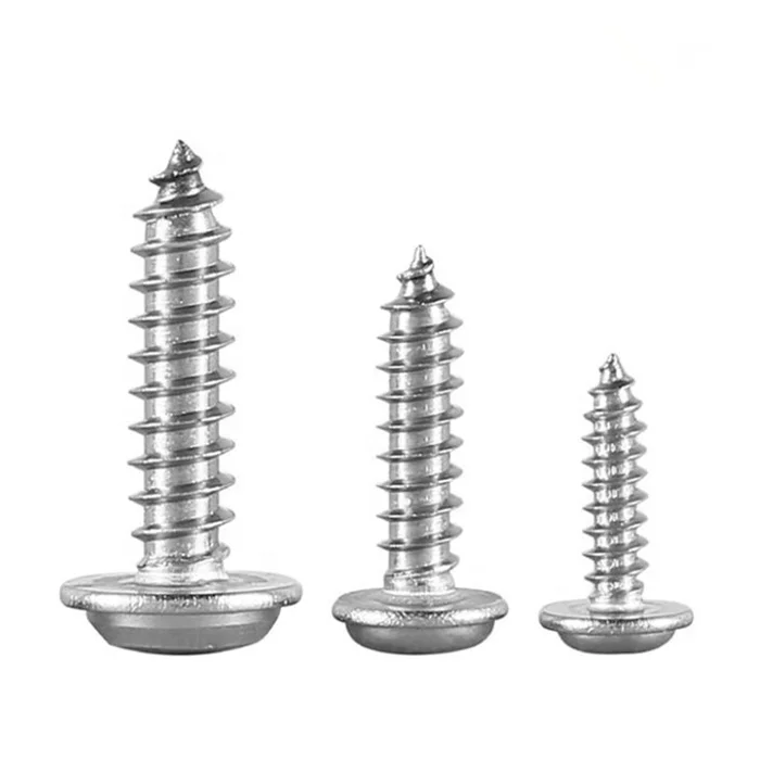 SS 304 316 Cross Recessed Pan Head Tapping Screws With Collar