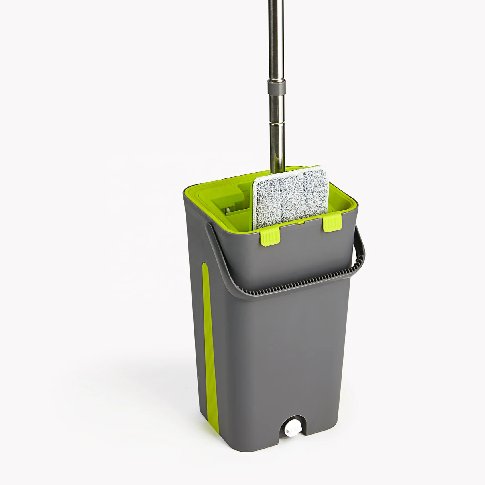 Factory 2 Mop heads Squeeze Mop Cleaning Microfiber Flat Mop And Bucket set