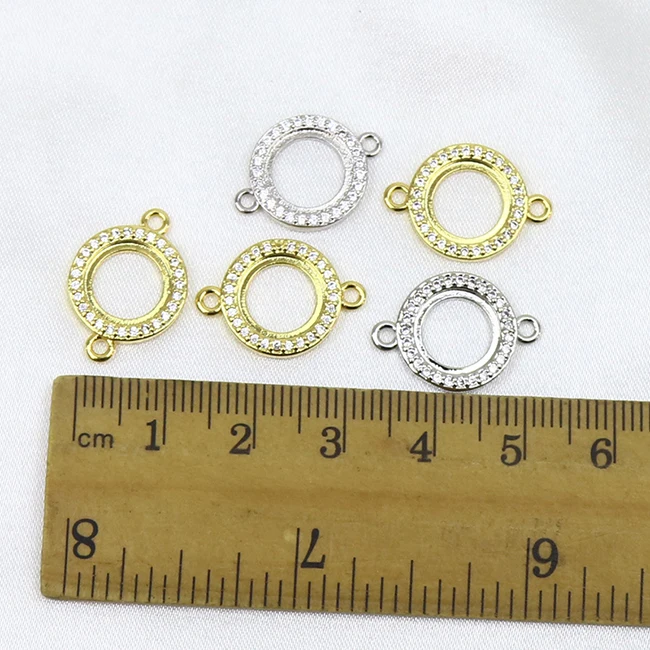  18K plated brass connector bezel 10 mm inner wild for the