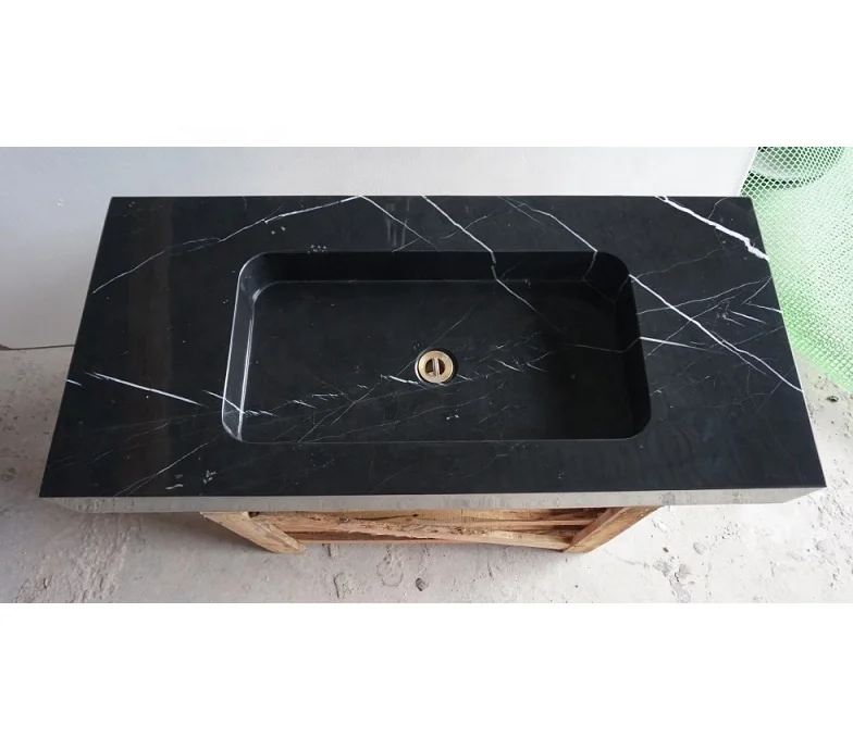 luxury modern black marble sink volakas black stone kitchen sink toilet sink
