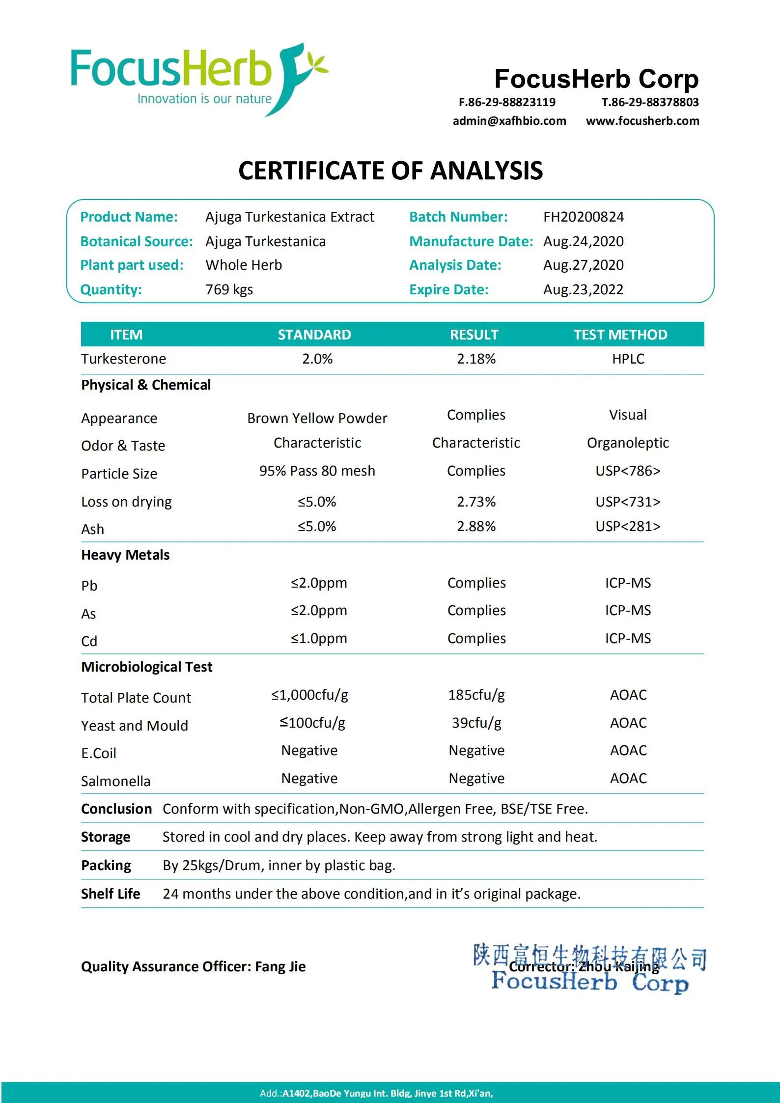 
FocusHerb Ajuga ciliata Bge Ajuga Turkestanica Extract Turkesterone 