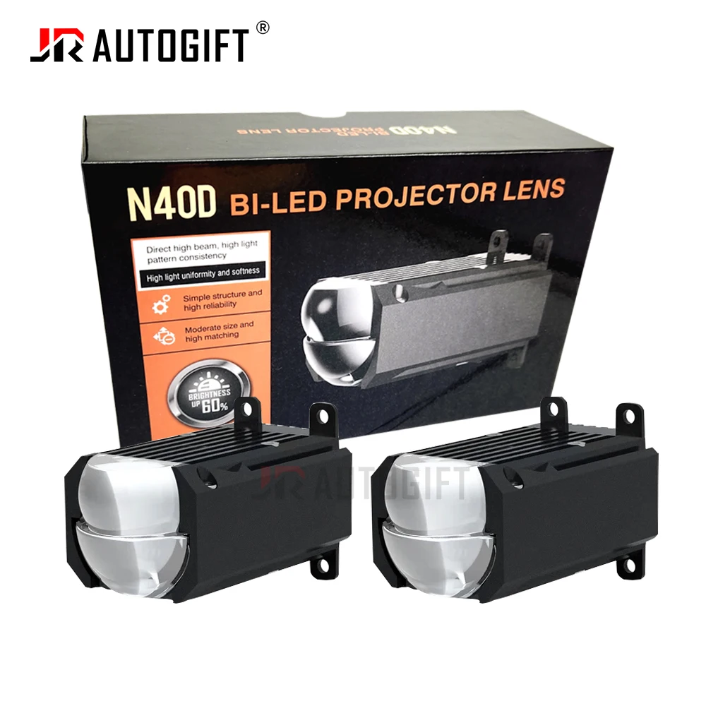 Auto Car Light 40W 5500K BI LED Projector Lens N40D1 Matrix Quare Type Headlights Retrofit item for Universal Type Fog Light
