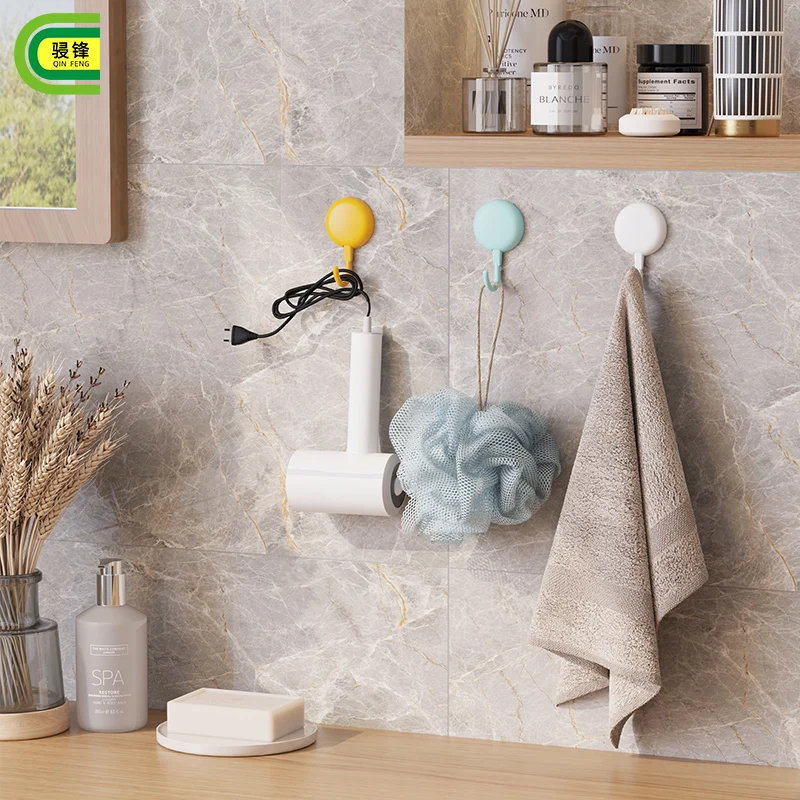 Kitchen Accessorizes  Rotatable Hooks Storage Rack Hanger Household Bathroom Wall Mounted Key Organizer Space Black