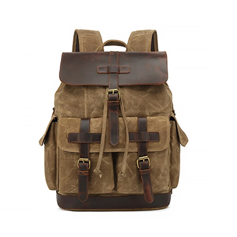 Full Customization Large Capacity Canvas With Leather Other Backpacks Durable Casual Sports Backpacks