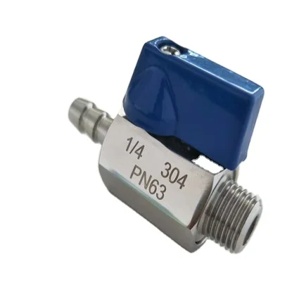 Blue or Aluminium Handle Mini Ball Valve,  Sanitary Stainless Steel Mini Ball Valve