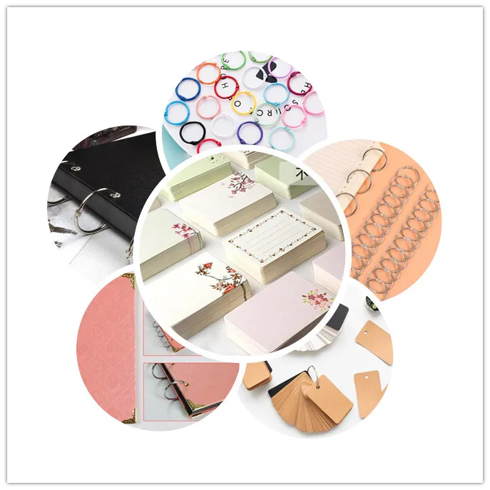 Metal hinged ring craft photo album split hoop book binder ring Metal Loose Leaf Snap Rings Gold