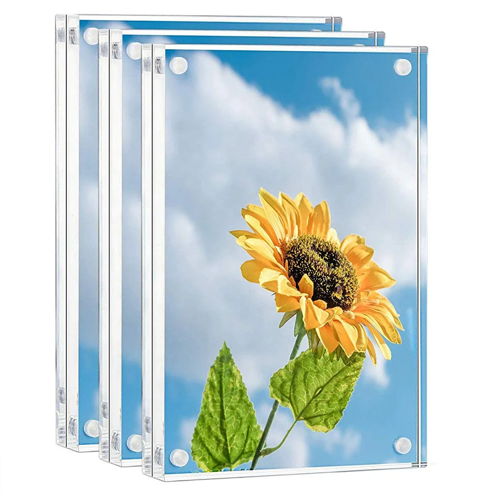 Настольная свободно стоящая акриловая магнитная фоторамка/фоторамка в виде подсолнуха