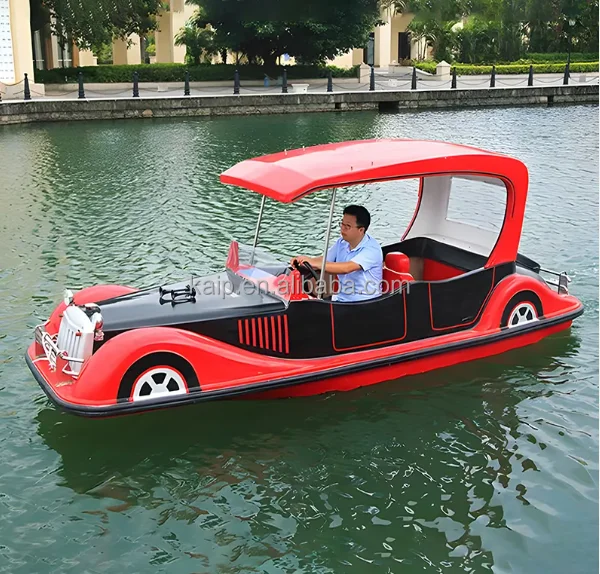 Luxury retro fiberglass electric classic leisure sightseeing boat inflatable battery bumper boat transparent kayak surfboard