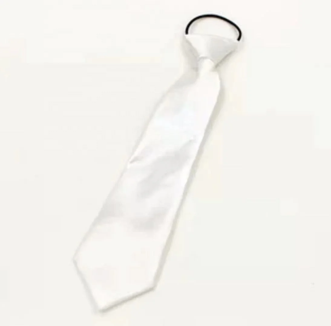 Чистые мужские взрослые дети белый полиэстер сублимационный галстук
