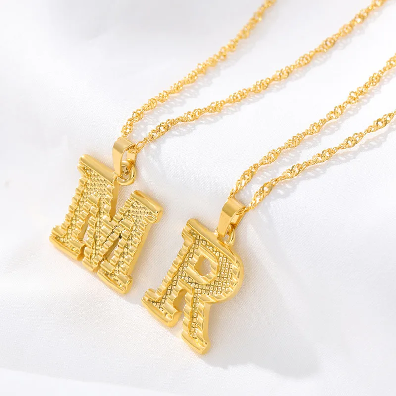 New Fashion Letter Necklace Gold Plated Initial Necklace Jewelry for Women Hot Sell Letter Necklace Jewellery