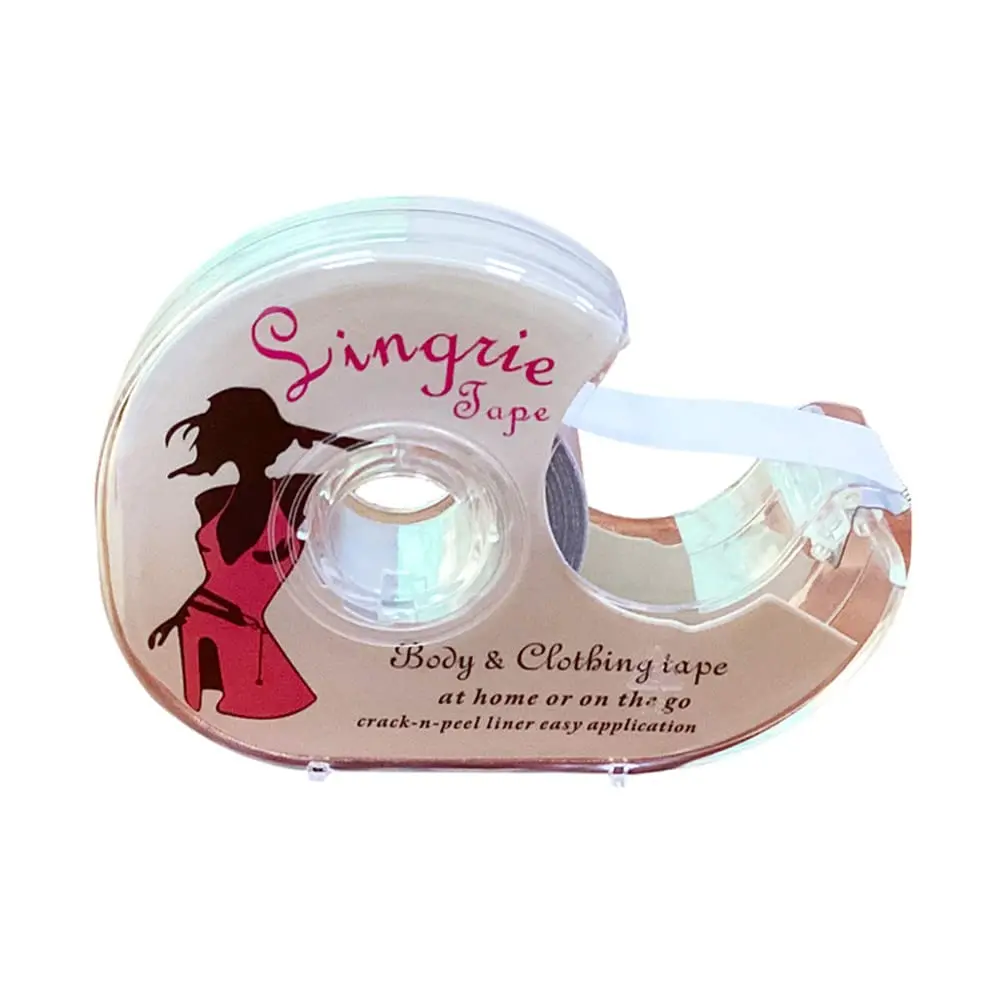 Transparent Double Sided Clothing Body Invisible Fabric Hem Tape with Dispenser for Dress Bra Women Girls