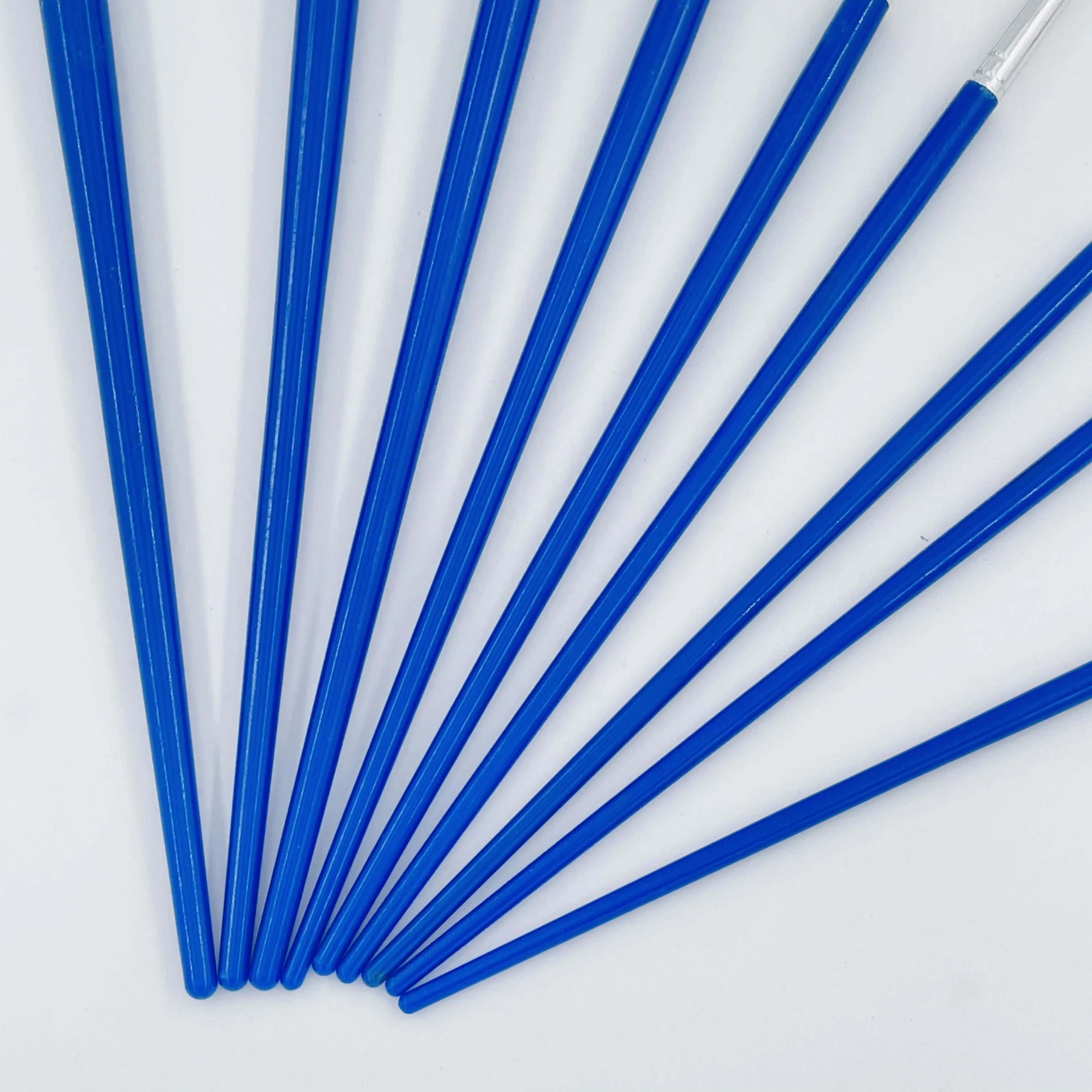 9pcs professional blue plastic handle aluminum tube nylon hair artist oil paint brush set