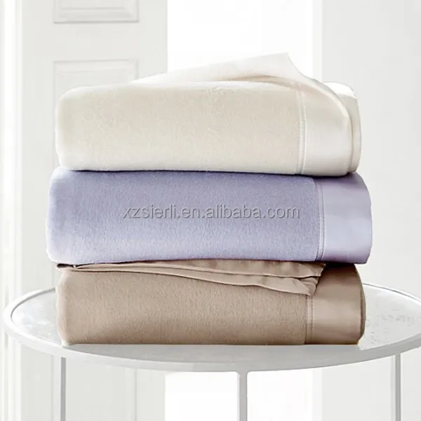 high quality luxury OEKO 100% percent Silk Blanket with Silk Satin Border