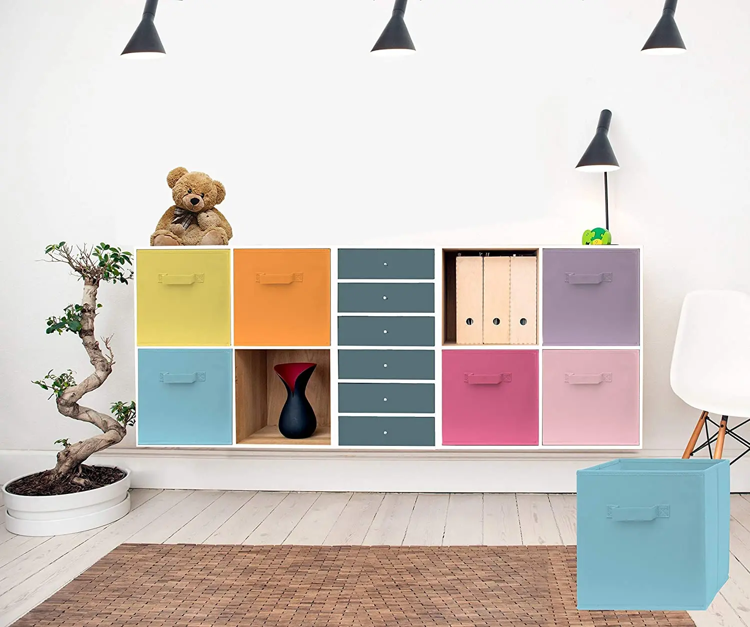 13x13x13 Inch Storage Cubes non woven box Storage Bins Dual Handles Foldable Cube Baskets for Home