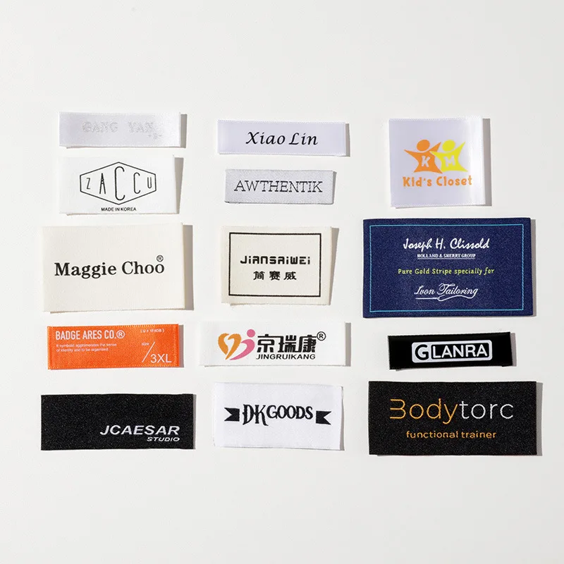 Cheap Custom Design New Product Customized Garment Accessories Screen Clothing Satin Woven Labels for Clothes