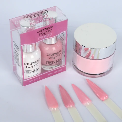 Factory Bulk Wholesale Custom Private label 2 in 1 Acrylic Dipping Powder Colored for Nail Dipping System 1oz