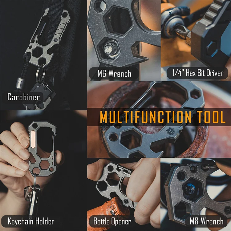 Multifunctional Carabiner Keychain Titanium Alloy Carabiner Key Chain Holder