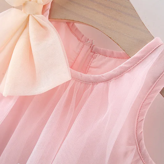 Baby Dress Girls Summer sweet multi-colored bow sleeveless gauze princess dress