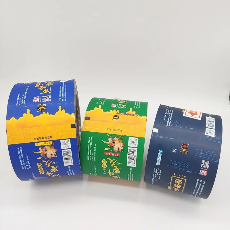 Custom plastic packaging film roll honey packing film liquid packing material laminated printing film roll