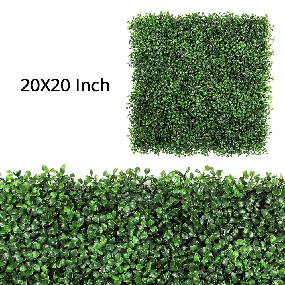 Free sample artificial vertical garden green boxwood hedges plant panel wall for landscaping