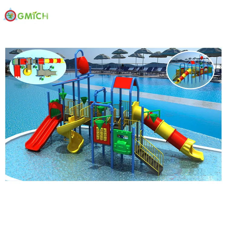 High quality pool water slide Kid Water Park Outdoor Playground  water game activities JMQ-G145B