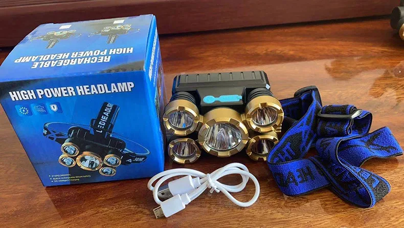 Head-Mounted Safety Helmet Miner Lamp LED Emergency Light Rechargeable Headlight