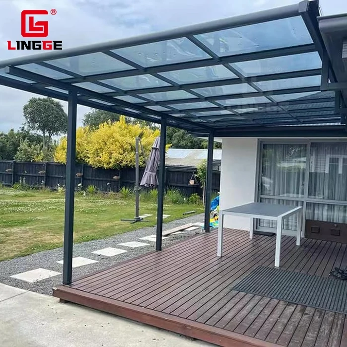 Outdoor Waterproof Awning For Courtyard Polycarbonate Solid Sheets Aluminum Canopy