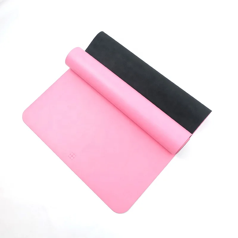Gymnastics wet grip printed position guide line eco friendly anti slip PU natural rubber yoga mat