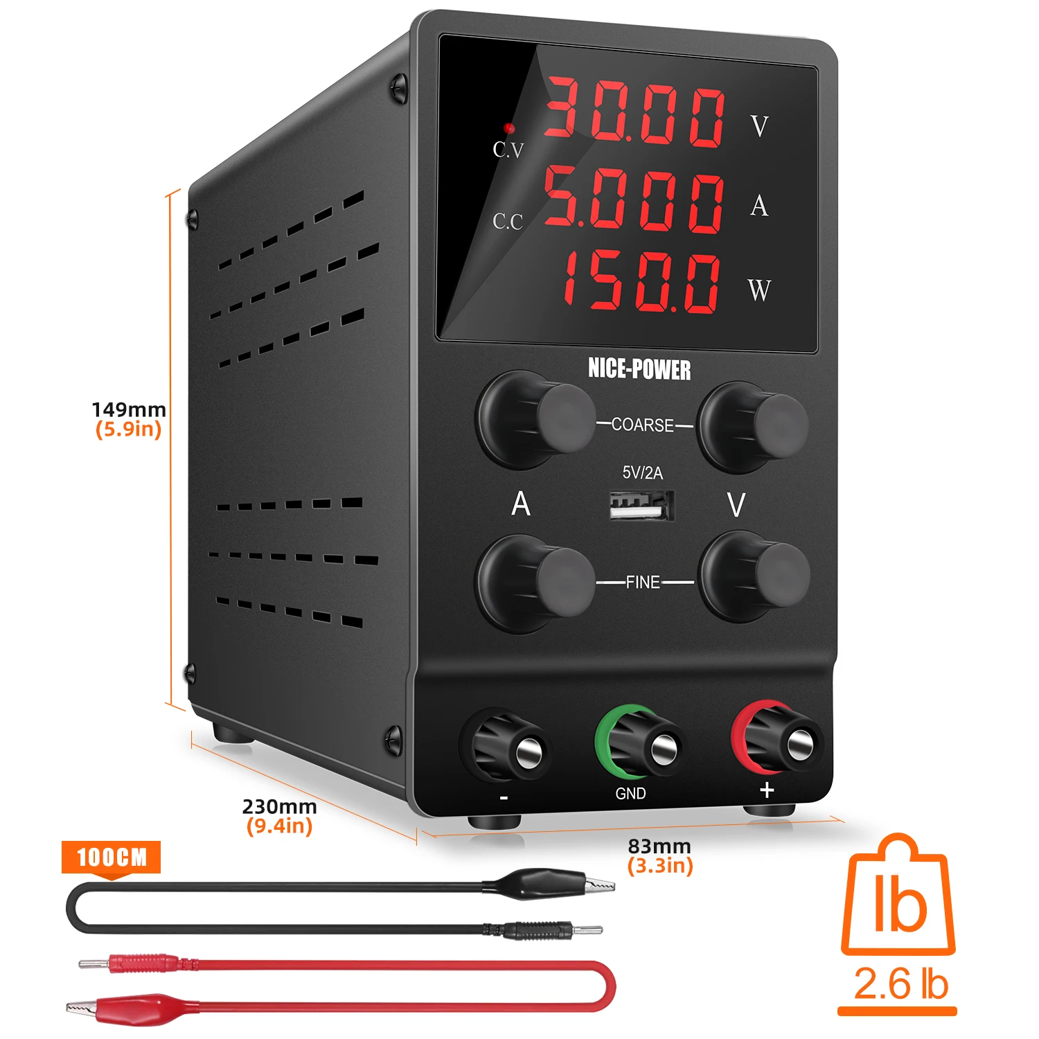 Цифровой Регулируемый лабораторный настольный источник питания NICE-POWER SPS305 30 В