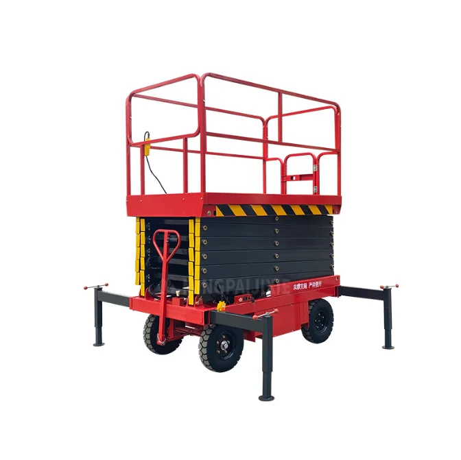 warehouse hydraulic lift equipment lead acid battery electric cargo lift self propelled scissor lift