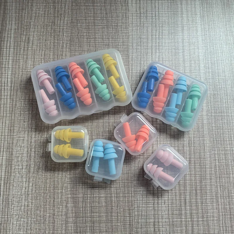Hearing Protection Ear plugs Color Soft Silicone Ear Plugs for Sleeping Swimming Noise Cancelling Waterproof Reusable Ear Plugs