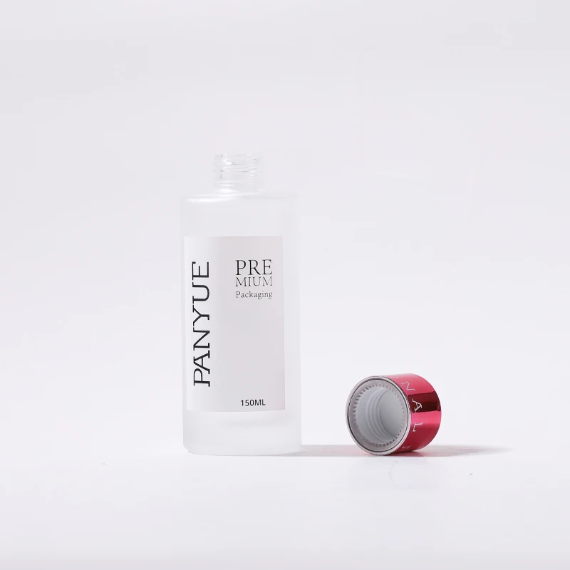 Luxury frosted glass jar serum eye essential oil dropper toner lotion cream pump glass packaging bottle with plating cap