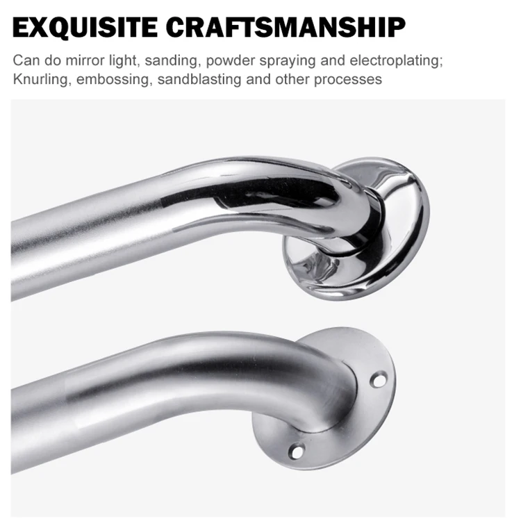 Toilet backrest Two in One Wall Mount Bathroom Balance Handle Bar Safety Shower Grab Bar 304 Stainless Steel