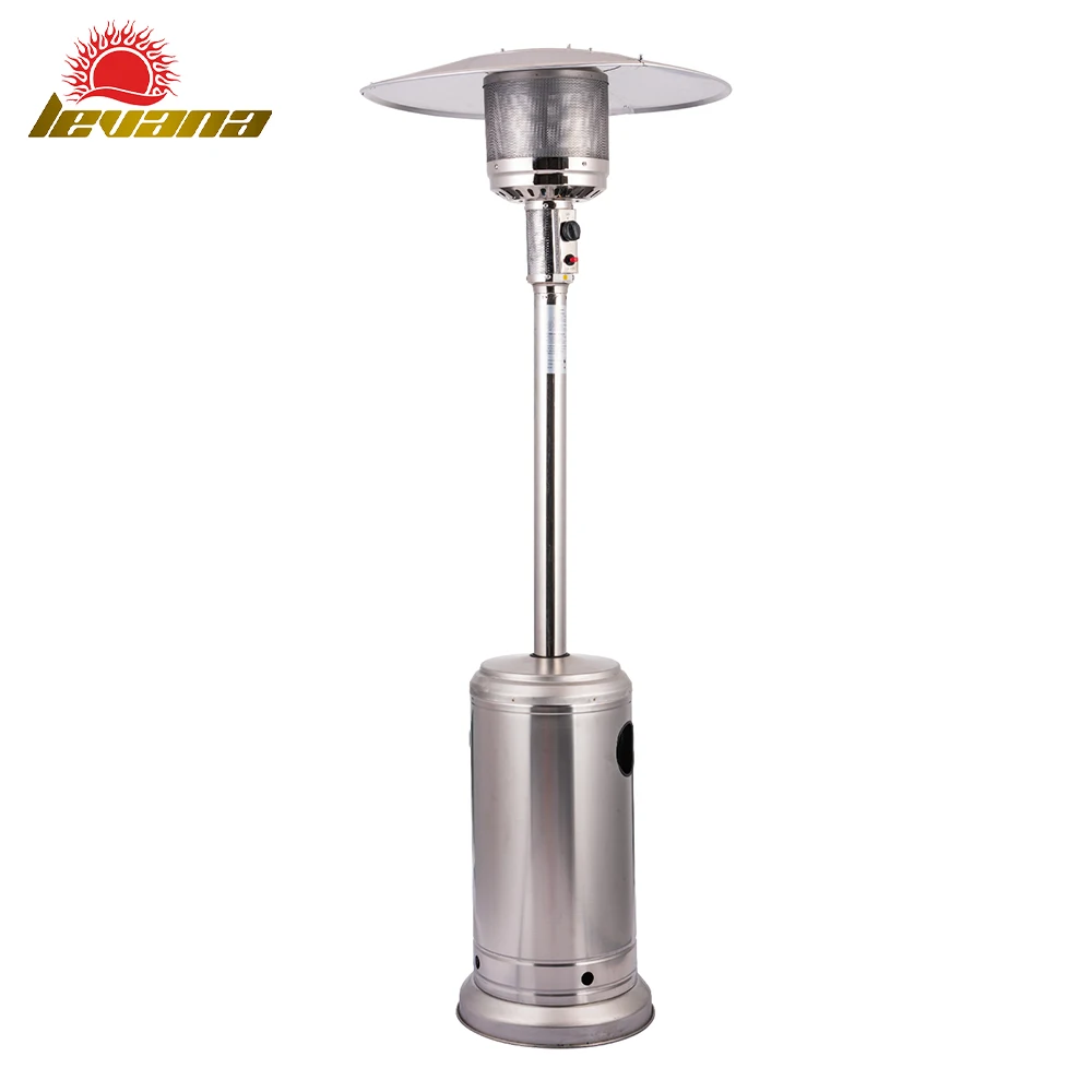 Modern Fashion Style Stand Mobile Pyramid with High Quality Outdoor Gas Tube Patio Heaters in Black Coated for Garden