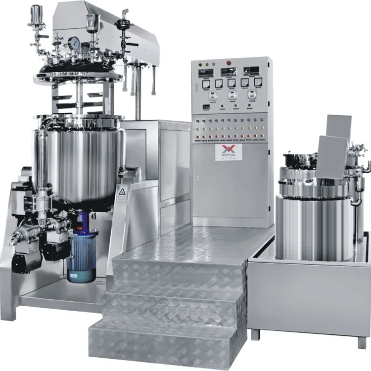 CE certificated hydraulic lifting cosmetic cream vaccum homogenizer mixer and reactor vessel