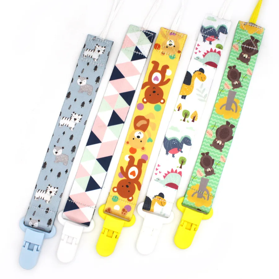 Baby Feeding Baby Accessories Polyester Pacifier Clips Chain Dummy Clip Cartoon Pacifier Holder Nipple Soother Chain Infant