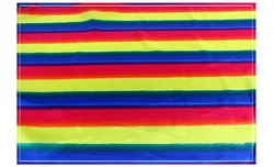 Cheap printing rainbows polyester satin fabric for colorful dress