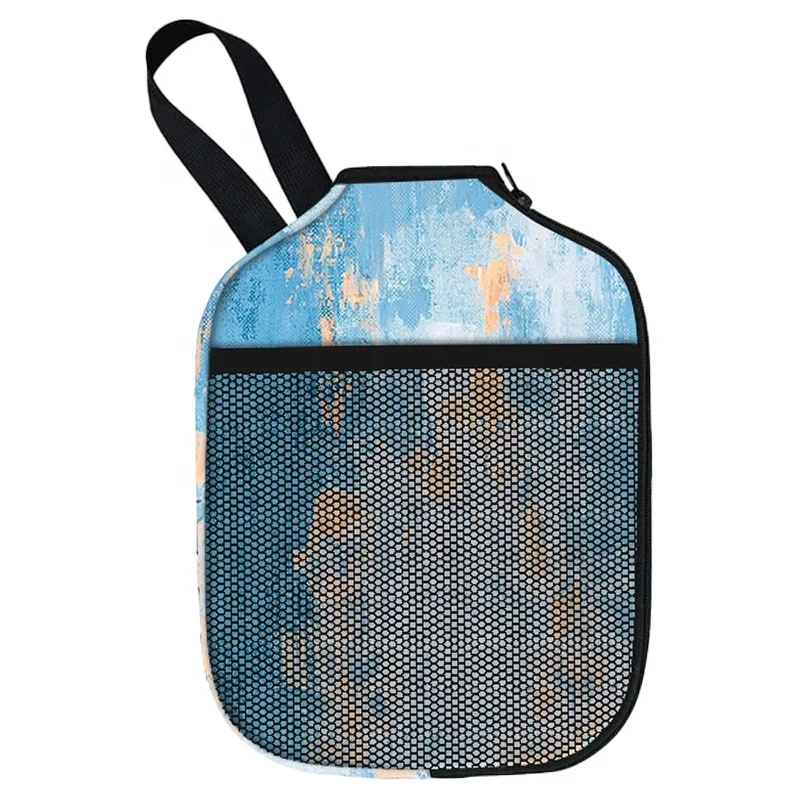 custom logo high quality hot selling neoprene racket set table tennis rackets storage protective sleeve pickle ball paddle cov